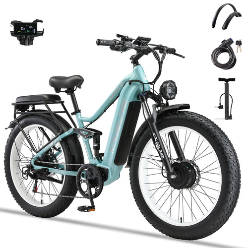 KAIJIELAISI K801 Electric Dirt Bike, 6000W Peak Motor, 60V 35Ah Battery, 26" Fat Tire, Full Suspension