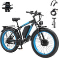 KAIJIELAISI V3 Electric Bike ,Dual Motor 4000W Peak, 26'' Fat Tire Ebikes with 48V 23AH Battery Hydraulic Disc Brake Electric Bicycle, 21 Speed Mountain Bikes