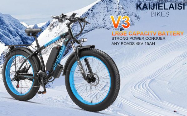 KAIJIELAISI V3 Electric Bike for Adults 26" Fat Tire 2000W Peak Rear Motor Electric Bicycle Samsung 48V 15AH 720WH Waterproof Removable Battery Mountain Snow Beach Ebike Shimano 28MPH 21 Speed E-Bike - Image 5
